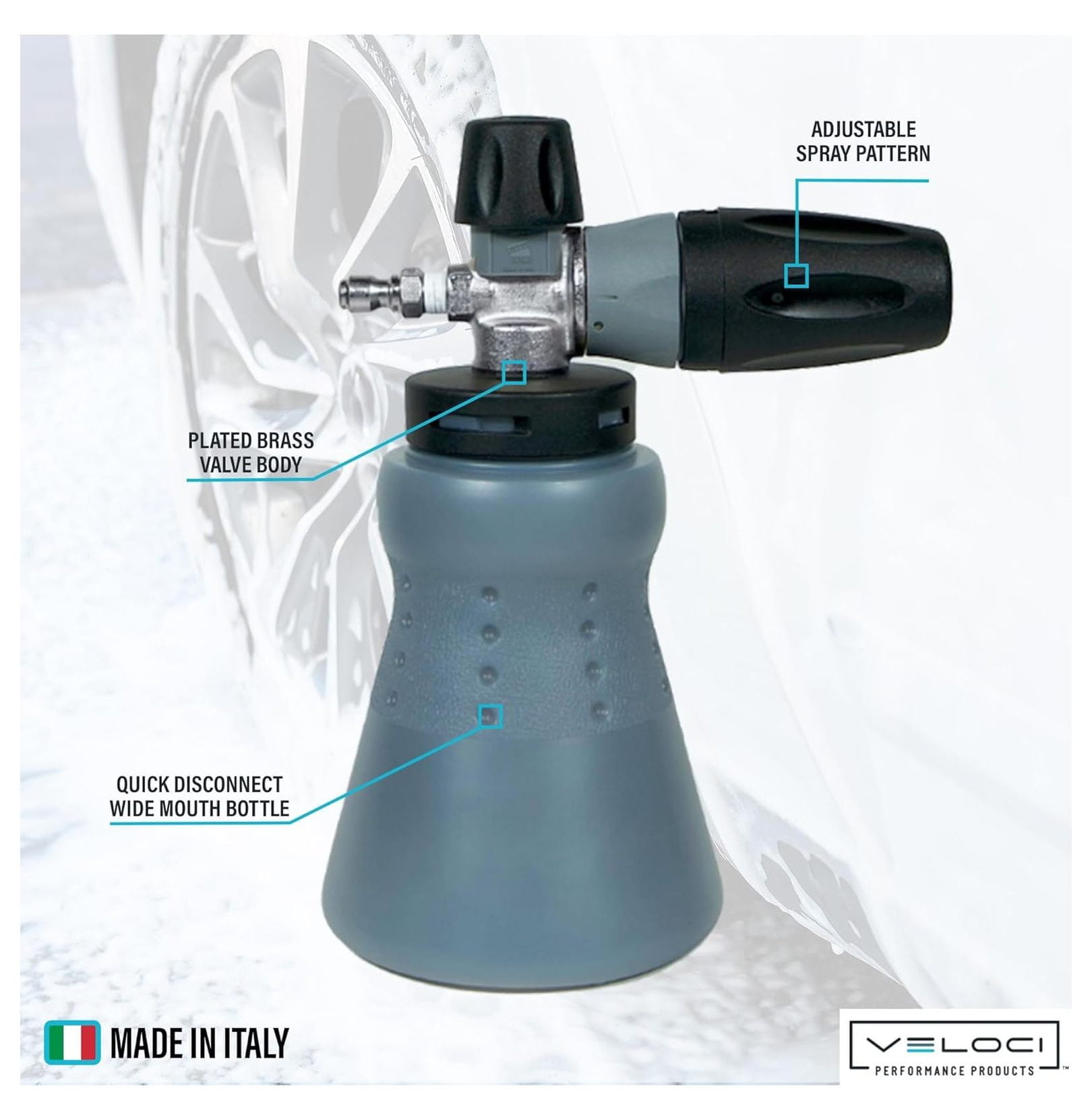 PF22 Foam Cannon with Wide Mouth Bottle for Pressure Washer, Grade