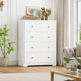 thumbnail image 5 of Homfa Dresser Chest, Modern Chest Organizer with 4 Drawers for Bedroom, White Finish, 5 of 7