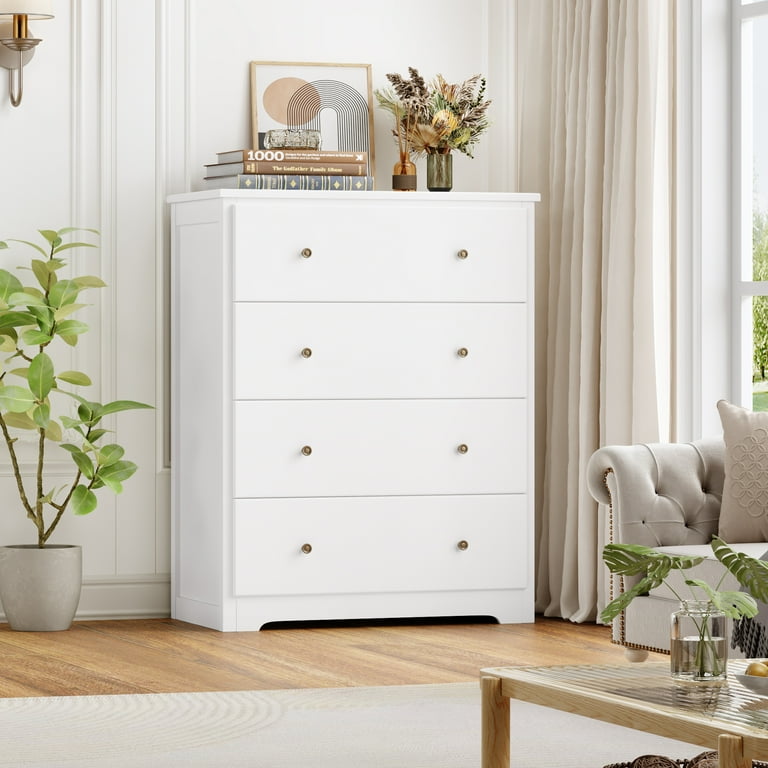 modern 4 drawer dresser white - room essentials Homfa Dresser Chest, Modern Chest Organizer with 4 Drawers for Bedroom, White Finish, Adult Unisex, Size: 29 x 15.7 x 37