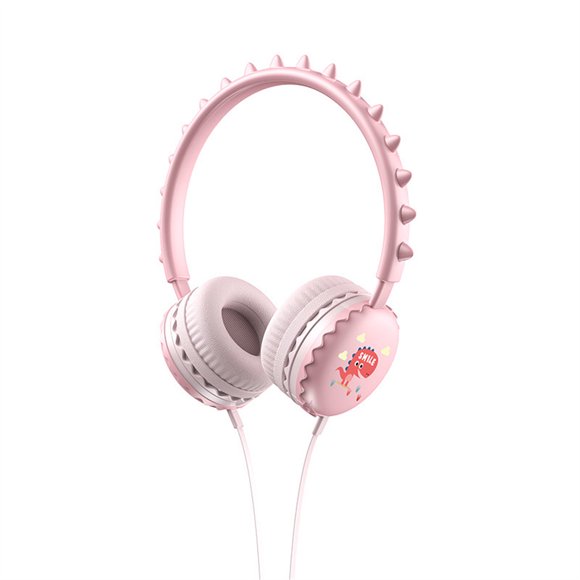 facefd Wired Headphones Ergonomic Children Earphones Adjustable Headband Students Teens Cute Headset Household Travel Computer Tablets Dark Blue Pink