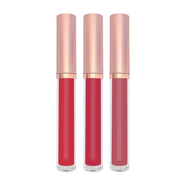 Liquidation de Brillant à Lèvres, Ensemble de Rouges à Lèvres Bradem Ensemble de Brillant à Lèvres Rouge à Lèvres Liquide Longue Tenue Ne Colle Pas à la Tasse Lisse Hydratant Taches pour les Lèvres Maquillage pour Femmes Lot de 3 (7,5 ml), 1 Boîte de 3 Brillant à Lèvres Vente de Liquidation!