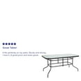thumbnail image 4 of Emma + Oliver 31.5" x 55" Rectangular Tempered Glass Metal Table with Umbrella Hole, 4 of 12