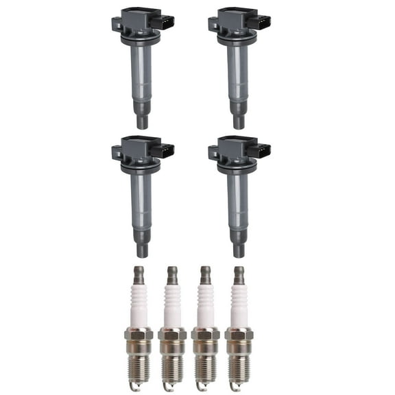 Set of 4 ISA Ignition Coils and 4 Spark Plugs Compatible with Toyota Echo 2000-2005 1.5L L4 1497cc -ci  Replacement for UF316