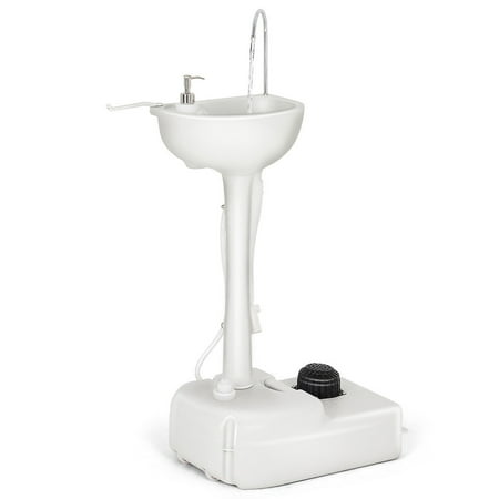 Zimtown Outdoor Portable Sink, 19L/5 Gallon Water Tank Capacity Hand Wash Basin Station, with Rolling Wheel, Towel Holder and Soap Dispenser, for Outdoor Events, Camping, Gatherings and Worksite