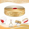 thumbnail image 3 of NOGIS Peel and Paste Crown Molding Trim Flexible Molding Trim 6.5 ft x 1.8" Self Adhesive Wallpaper Wall Border Mirror Frame Baseboard Cabinet for Home Decor Edge Background(Champagne Gold), 3 of 6