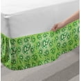 thumbnail image 2 of Green Bed Skirt, Doodle Style Drawing of Alien Frogs Fantasy Theme Watercolors Cartoon Like Pattern Kids, Elastic Bedskirt Dust Ruffle Wrap Around for Bedding Decor, 4 Sizes, Green, by Ambesonne, 2 of 2