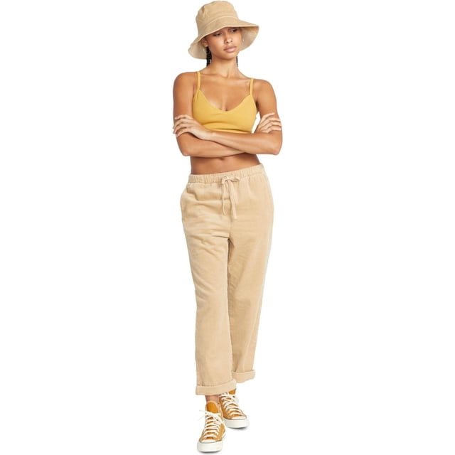 Volcom Womens Stone Street Tapered Lounge Jogger Casual Pants, beigekhaki, Juniors, XL