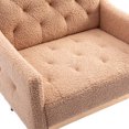 thumbnail image 5 of Modern Accent Chair with Rose Golden Feet, Armchair, Single Sofa Couch Teddy Velvet Fabric Chair Club Chair for Home Office Study Living Room Vanity Bedroom(Camel Teddy), 5 of 8
