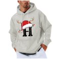 thumbnail image 2 of Yteetum Christmas Hoodies for Men Oversized Christmas Letter Print Drawstring Pullover Hooded Sweatshirts Mens Casual Christmas Graphic Print Loose Long Sleeve Hoodies Xmas Holiday Hooded Sweatshirt, 2 of 5