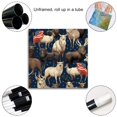 OWNSERIES Pattern of Animals with American Flag Pattern Canvas Wall Art