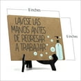 thumbnail image 3 of Signs ByLITA Lavese Las Manos Antes De Regresar A Trabajar, Hygiene Sign, 6" x 8" (Black), 3 of 3