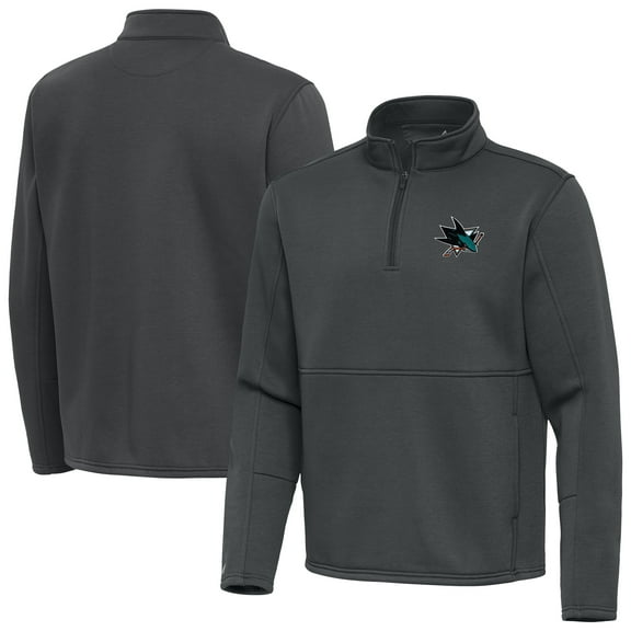 Men's Antigua Pewter San Jose Sharks Twist Quarter-Zip Pullover Jacket