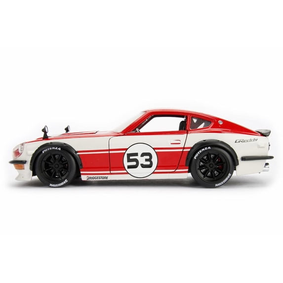 1972 Datsun 240Z Hard Top, Red w/ White - Jada 99102DP1 - 1/24 Scale Diecast Model Toy Car (Brand New but NO BOX)