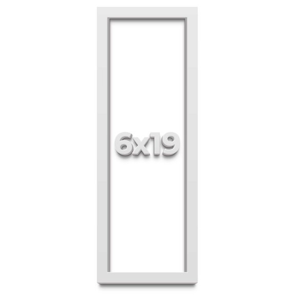 6x19 Shadow Box Frame White | 1 Inches Deep Real Wood Contemporary Shadowbox Display Frame | UV