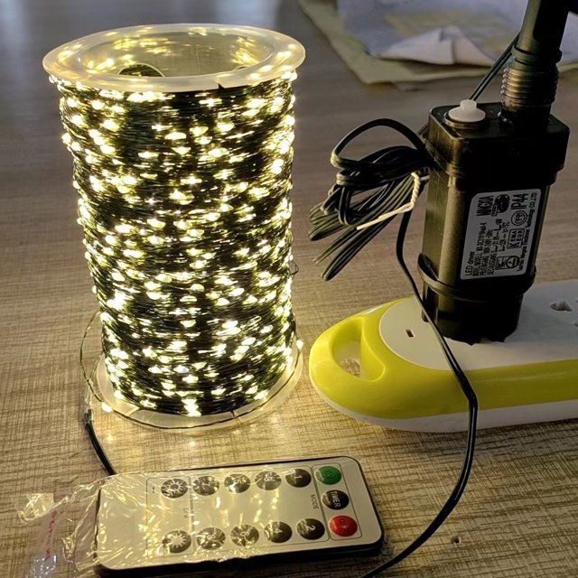 Remote control Christmas tree lamp string copper wire lamp colored lamp 100 meters green wire led copper wire lamp string all over the sky star Christmas lamp string