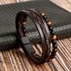 thumbnail image 4 of Pisexur Belleza Maquillaje Pulsera de cuentas de ojo de piedra volcánica natural, pulsera de salud, pulsera moldeadora, pulsera de ágata con cuerda de piel de vacapara mujeres y hombres, 4 of 7