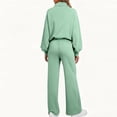 thumbnail image 4 of Two Piece Sets for Women Mock Neck Matching Sets Loungewear Fall Clothes Travel Outfits Fashion 2025 Light Green L, 4 of 6