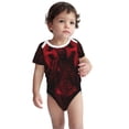 thumbnail image 2 of Yiaed Red Gothic Skeleton Throne Print Infant Climbing Short Sleeve Onesie One-Piece Baby Bodysuit Clothes 0-12 Months -9M, 2 of 6