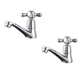thumbnail image 1 of Juego de 2 Grifos para Lavabo de Baño, Grifería Monomando para Lavabo, con Mando en Cruz Cromo Pulido, 1 of 5