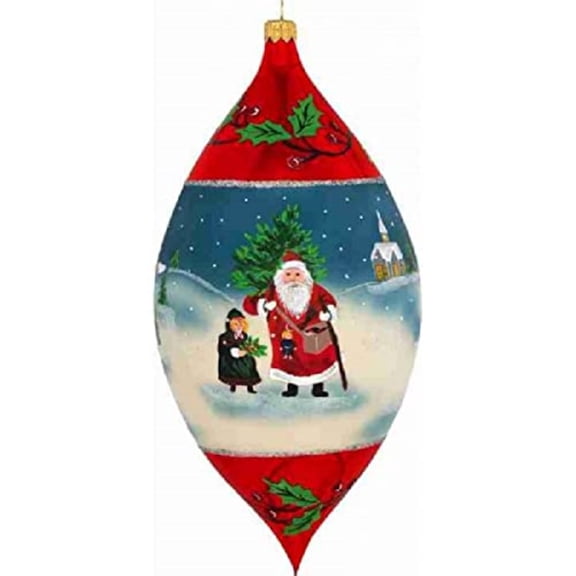 Father Frost Drop Polish Glass Christmas Ornament