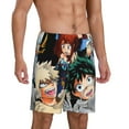 thumbnail image 2 of My Hero Academia Poster Men's Short Pajama Pants Lightweight Daily Lounge Shorts Bottoms Sleepwear Cozy Soft Home Pajama Pants Shorts, 2 of 9