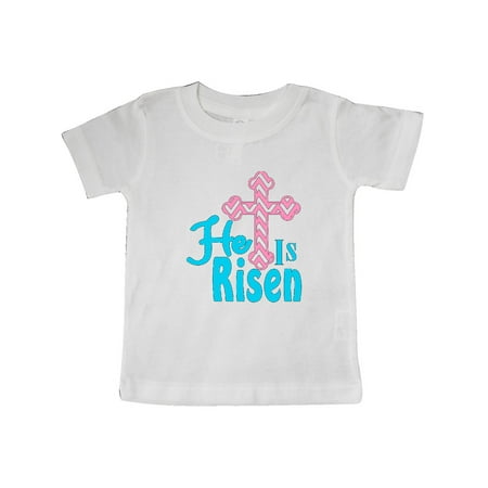 

Inktastic Easter He is Risen Pink Cross Gift Baby Boy or Baby Girl T-Shirt