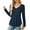 Navy Blue, variant on Fancyglim Womens Tunic Top Casual Long Sleeve Shirts V Neck Aline Blouse White XL