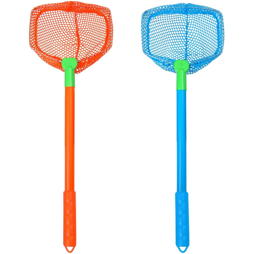 elcoho 2 pieces kids fishing nets bug net kids beach toys nets catch butterflies nets for kids