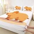 thumbnail image 4 of Erosebridal Funny Capybara Bed Sheets For Kids,Cartoon Rodent Animals King Sheets For Girls 4pcs, 4 of 6