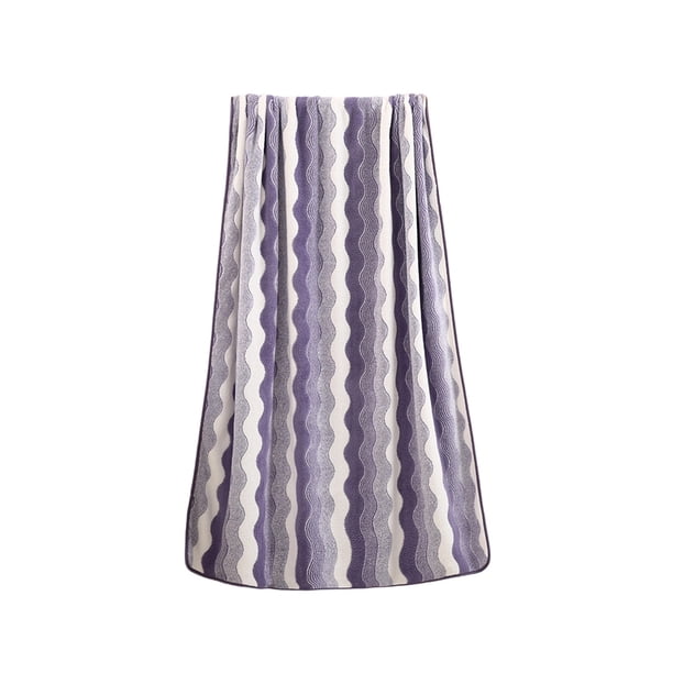 Toallas de Cara para Lavar la Cara, Rayas Coral Fleece Toalla 75x35cm para Bañar Y Secar el Pelo, Suaves Absorbentes Toallas de Cara para las Mujeres