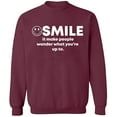 thumbnail image 2 of OXI Crewneck Sweatshirt - Smile It Make People, Basic Casual Sweatshirts for Men's and Women Fleece Sweatshirt Long Sleeve - Maroon 2X-Large, 2 of 2