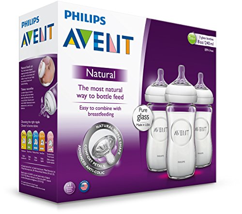 philips avent 3pk natural glass baby bottle 8oz