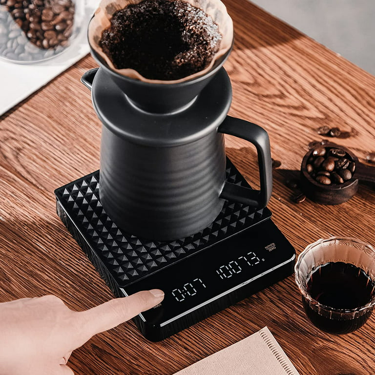ECORELAX Coffee Scale, Rechargeable Digital Drip Coffee Scale, LED