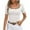 White, variant on Fesfesfes Basic Tees for Women's Fashion Solid Round Neck Short Sleeves Casual T-Shirt Top Tops for Women M(US:6)
