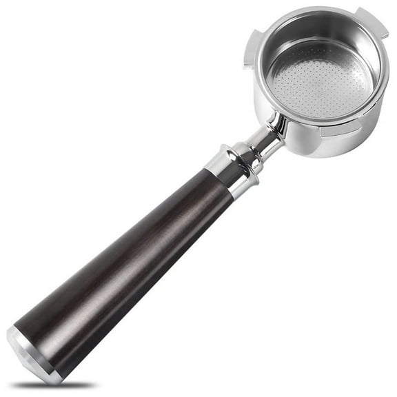 51mm Portafilter 3 Ears, Stainless Steel,51mm Bottomless with Wood Handle and Filter Basket