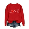thumbnail image 4 of FDGIU Women's Valentine Pullover Sweatshirt, Cozy Heart Print Long Sleeve Top for Valentine's Day & Comfortable Trendy Style, 4 of 5