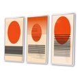thumbnail image 3 of Designart "Minimalist Geometric Sunset in Bold Orange III" Modern Geometric Framed Wall Art Set Of 3 - Orange Abstract Frame Gallery Wall Set For Home Decor, 3 of 6