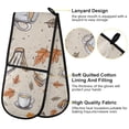 thumbnail image 2 of Yayeee Double Oven Mitt Kitchen Heat Resistant Baking 35" x7" Quilted Glove, Fall Coffee, 2 of 6