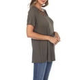 thumbnail image 4 of White Mark Women's Crisscross Neck Short Sleeve Top, 4 of 5