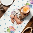thumbnail image 3 of Easter Cute Rabbits Table Runner 36 Inches, Colorful Eggs Country Flowers Blue Pot Bed Runner Dresser Scarves Tabletop for Indoor Outdoor Parties/Ceremony/Banquet, 13"x 36", 3 of 8