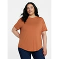 thumbnail image 2 of Time and Tru Women's Tunic Tee with Short Sleeves, Sizes XS-XXXL, 2 of 6