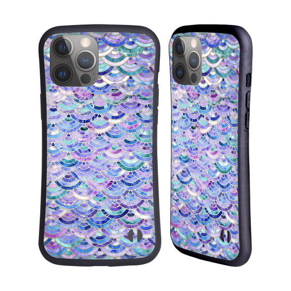 Head Case Designs Officially Licensed Micklyn Le Feuvre Marble Patterns Mosaic In Amethyst And Lapis Lazuli Hybrid Case Compatible with Apple iPhone 14 Pro Max