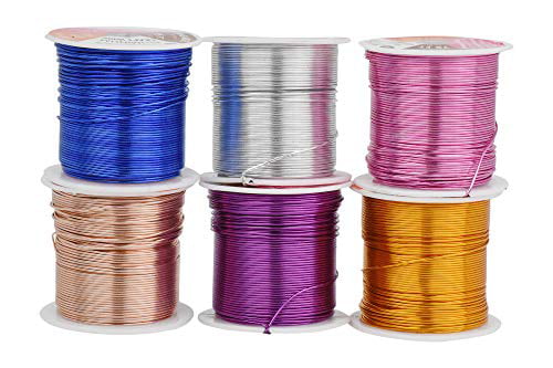Gem Metal Wrap Assorted 6 Rolls Armature 14 Gauge, Combo 9 Jewelry Making Mandala Crafts Anodized Aluminum Wire for Sculpting Colored and Soft Garden 