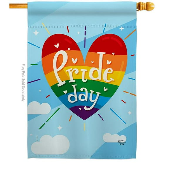 Ornament Collection H192208-BO Support Pride Day 28 x 40 in. Double-Sided Decorative Vertical House Flags for Decoration Banner Garden Yard Gift