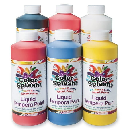 UPC: 0840614114362 | S&S Worldwide Color Splash! Liquid Tempera Bulk Paint  Bright Colors  16-oz Easy-Pour Squeeze Bottles  Great for Arts & Crafts  School  Classroom  Poster Paint  For Kids & Adults  Non-Toxic Set of 6 .