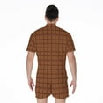 thumbnail image 2 of Chocolate Bar Pattern Short Sleeve Men'S Rompers Casual Summer Jumpsuits Outfit, 2 of 4