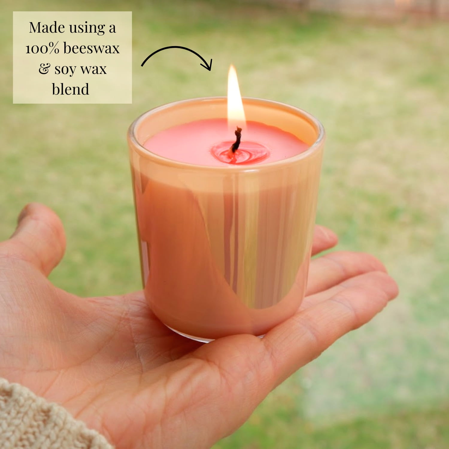 Candlestock Beeswax And Soy Wax Scented Iridescent Glass Jar Candles