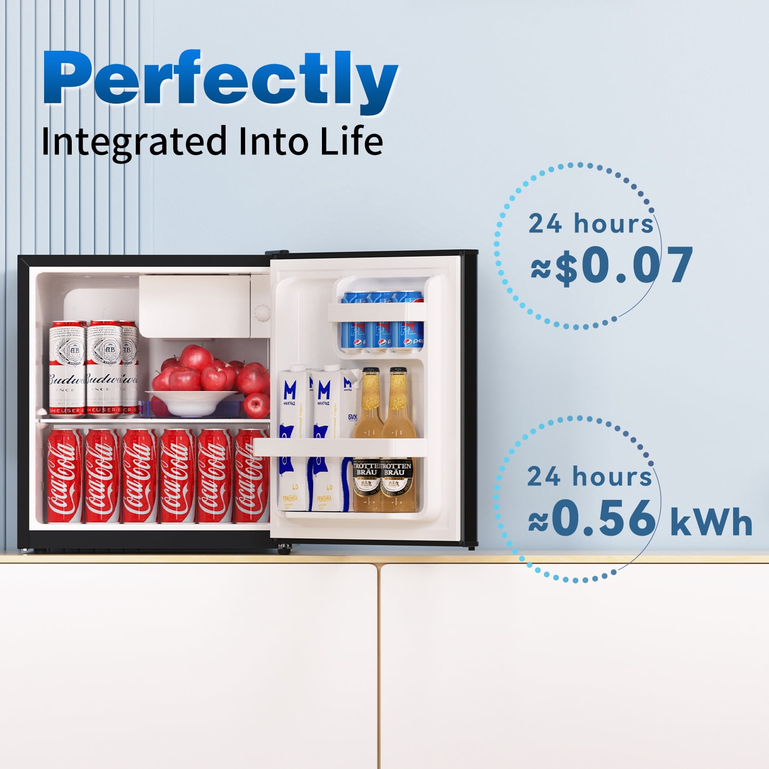 NOOODY 1.7 Cubic Feet Compact Refrigerator