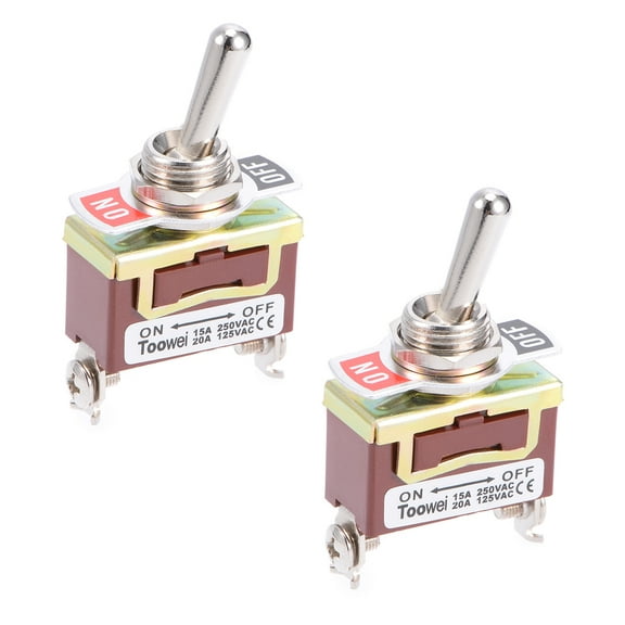 SPST Rocker Toggle Switch Heavy 15A 250V 20A 125V 2P ON/OFF Switch 2pcs