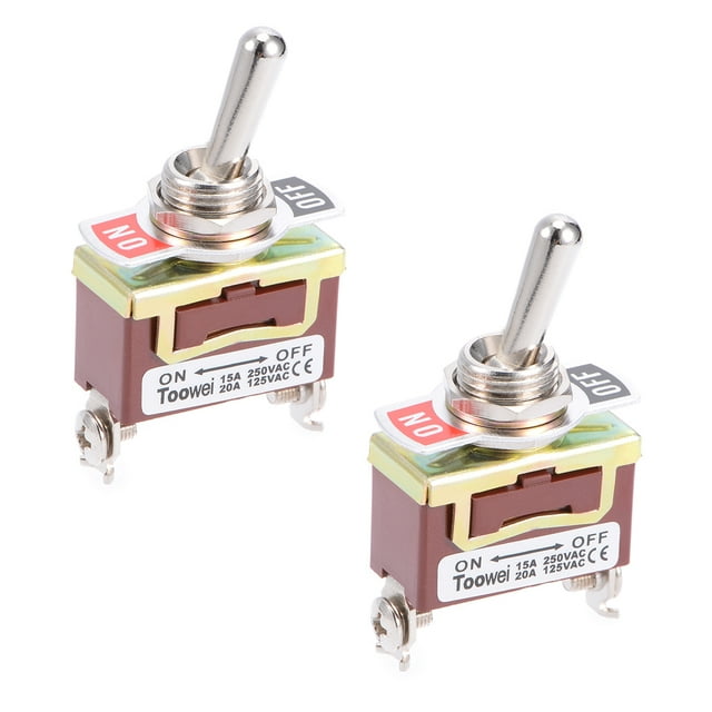 Unique Bargains Interrupteur à Bascule Robuste SPST AC 15A 250V 20A 125V 2P Interrupteur Marche/arrêt 2 Pcs